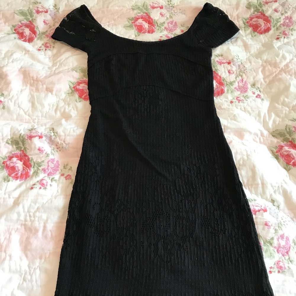 Free People 2007 black lace bodycon dress